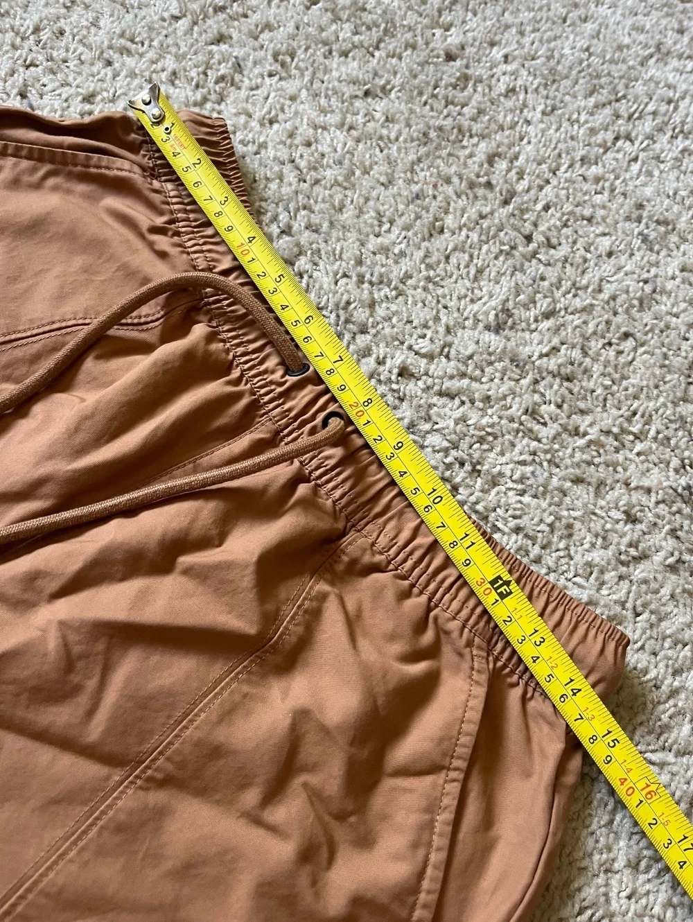 Jordan Men's Tan Elastic Waist Shorts with Drawstring, Size M